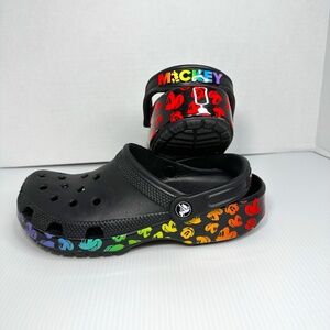 Crocs Disney Mickey Mouse Classic Clogs Rainbow Celebration Black - M 6 / W 8